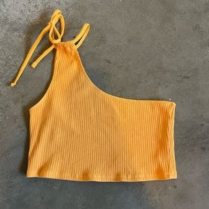 Aerie neon orange one shoulder top